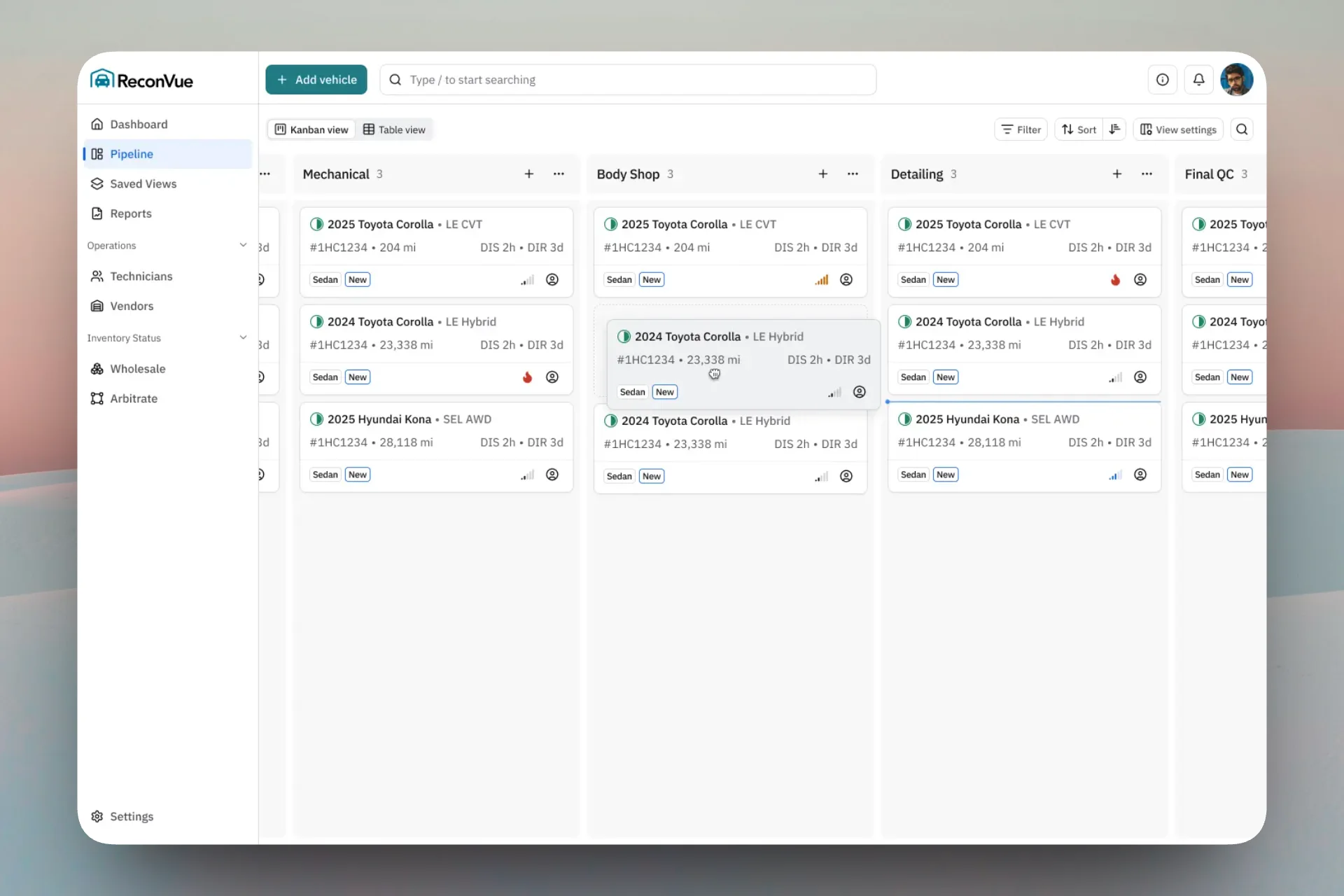 ReconVue product screenshot